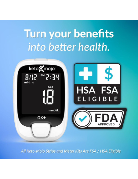 KETO-MOJO GK+ Medidor de Glucosa y Cetonas Bluetooth con App KETO-MOJO GK+ Medidor de Glucosa y Cetonas Bluetooth con App