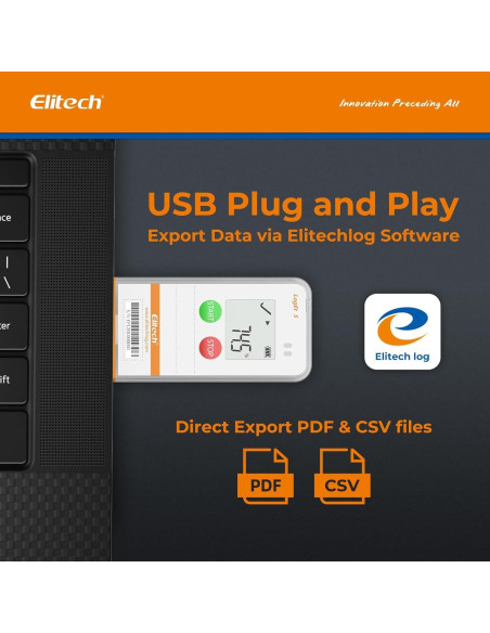 Registrador de Datos de Temperatura Elitech LogEt5TE USB con Sonda Externa Registrador de Datos de Temperatura Elitech LogEt5TE USB con Sonda Externa