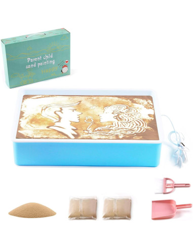 Mesa de Luz Vatrepeo para Pintura de Arena Ajustable Azul