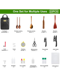 Juego de Utensilios de Cocina para Camping Wesqunie 22 Piezas 2