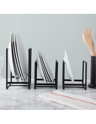 Organizador de Gabinete de Cocina Juvale 3 Piezas Hierro Negro