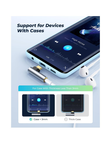 Adaptador de Audio USB C a 3.5mm HiFi ANDTOBO 90 Grados