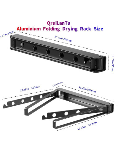 Estante de Secado Plegable Montado en Pared QruiLanTu Gris