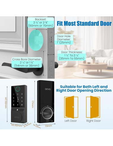 Cerradura Inteligente Devo G3 Wi-Fi con Huella Dactilar y App