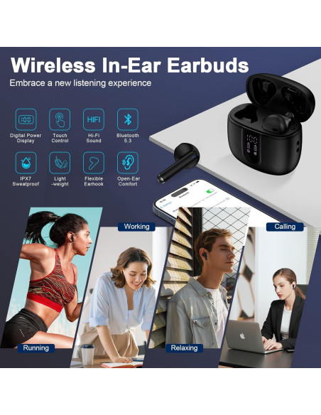 Auriculares Inalámbricos Bluetooth 5.3 Dongguan S49 con Micrófono Auriculares Inalámbricos Bluetooth 5.3 Dongguan S49 con Micrófono