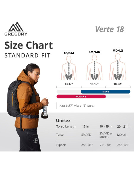 Mochila Unisex Gregory Verte 18L para Esquí y Snowboard Mochila Unisex Gregory Verte 18L para Esquí y Snowboard