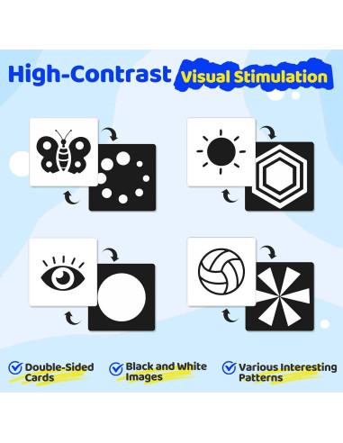 Juguetes de Alto Contraste AJsupojouet para Bebés 0-6 Meses