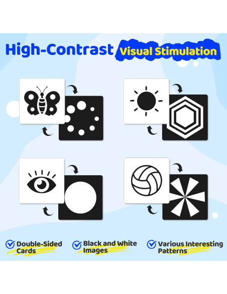 Juguetes de Alto Contraste AJsupojouet para Bebés 0-6 Meses Juguetes de Alto Contraste AJsupojouet para Bebés 0-6 Meses