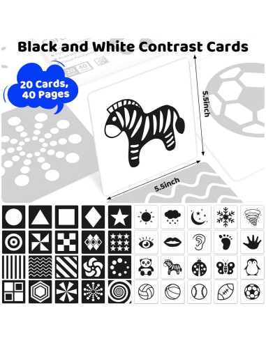 Juguetes de Alto Contraste AJsupojouet para Bebés 0-6 Meses