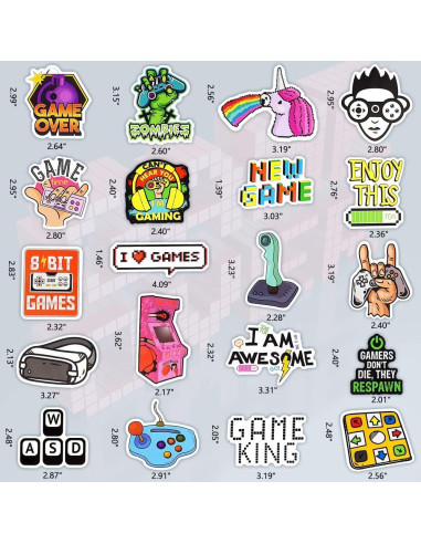 Pegatinas de Juego DETICKERS 50 PCS Vinilo Impermeables