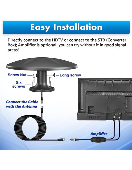 Antena de TV Exterior DTB RV2 360 Omni-Direccional 1.74kg Antena de TV Exterior DTB RV2 360 Omni-Direccional 1.74kg