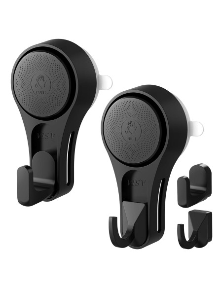 Ganchos de Ventosa para Ducha VIS'V, 2 Pcs, Alta Resistencia, Negros Ganchos de Ventosa para Ducha VIS'V, 2 Pcs, Alta Resistencia, Negros
