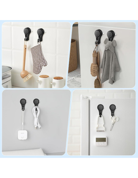 Ganchos de Ventosa para Ducha VIS'V, 2 Pcs, Alta Resistencia, Negros Ganchos de Ventosa para Ducha VIS'V, 2 Pcs, Alta Resistencia, Negros