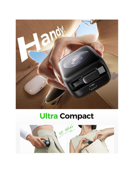 Cargador de Pared Retráctil Threekey 35W USB-C Doble Puerto Cargador de Pared Retráctil Threekey 35W USB-C Doble Puerto