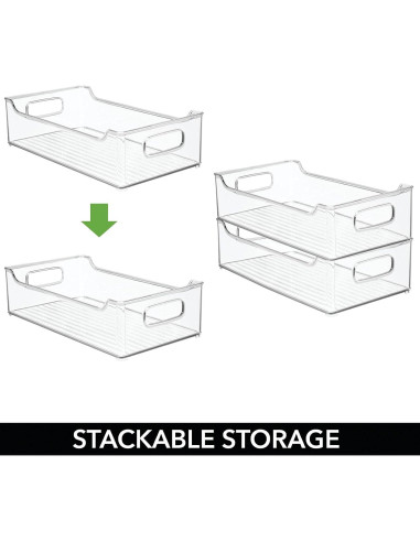 Contenedores de Almacenamiento Plástico mDesign 4 Piezas 36.8x20.1cm
