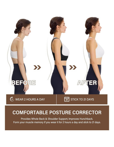 Corrector de Postura Ursexyly Faja Transpirable L/XL Negro