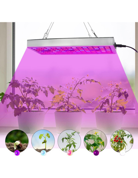 Lámpara de Cultivo LED Juhefa 25W Espectro Completo 30.9x11.9cm Lámpara de Cultivo LED Juhefa 25W Espectro Completo 30.9x11.9cm