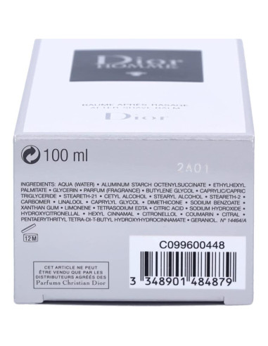 Bálsamo After Shave Dior Homme 100 ml - Hidratante y Suave