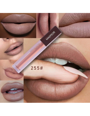 Set de Labiales Líquidos Mate MAEPEOR 5 Colores Alta Pigmentación