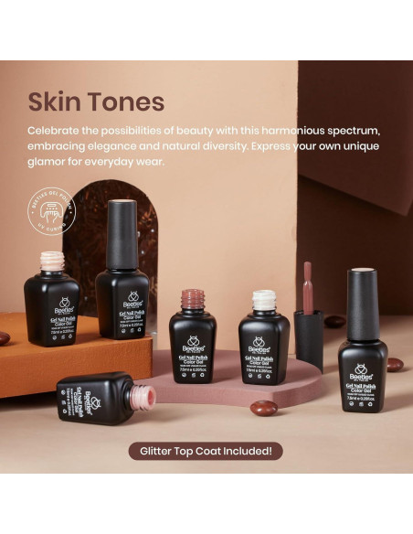 Set de Esmalte en Gel Beetles 6 Colores Nude 7.5ml Set de Esmalte en Gel Beetles 6 Colores Nude 7.5ml