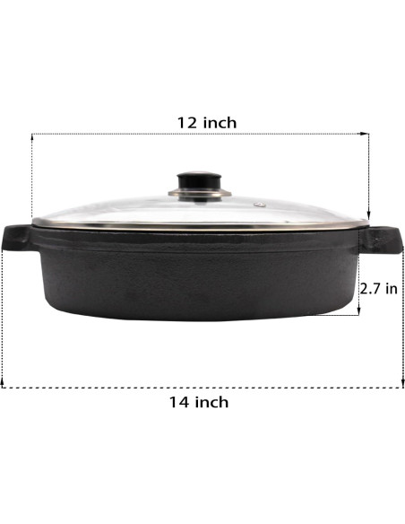 Sartén de Hierro Fundido Opexscal 30 cm con Tapa de Vidrio Sartén de Hierro Fundido Opexscal 30 cm con Tapa de Vidrio