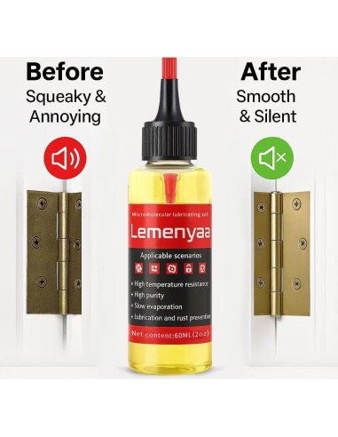 Lubricante de Silicona Lemenyaa 60ml para Bisagras y Cerraduras