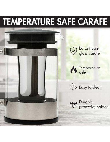 Cafetera 2-en-1 Primula para 6 Tazas, Fría y Prensa Francesa