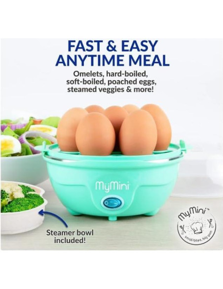 Cocedor de Huevos MyMini MEC-7TL Verde Azulado 7 Huevos Cocedor de Huevos MyMini MEC-7TL Verde Azulado 7 Huevos