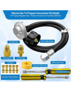 Kit de Conversión Gas Natural a Propano FJXBYWM para Parrillas Weber 2
