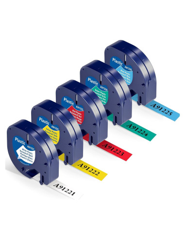 Cinta de Etiqueta 12mm x 4m Wonfoucs para Dymo LetraTag
