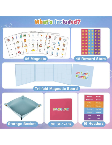 Joyreal Programa Visual Magnético para Niños - Tabla de Rutinas y Tareas Joyreal Programa Visual Magnético para Niños - Tabla de Rutinas y Tareas