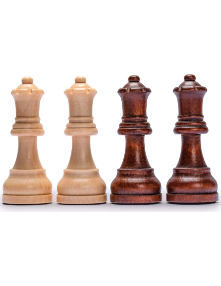 Juego de Ajedrez de Madera Husaria Staunton No. 6 con 2 Reinas Extra Juego de Ajedrez de Madera Husaria Staunton No. 6 con 2 Reinas Extra