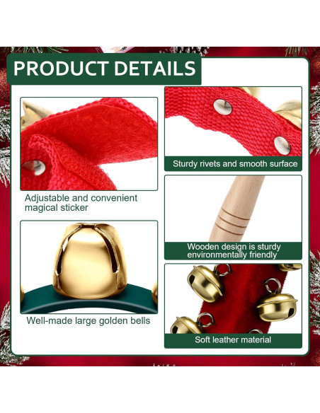 Campanas de Mano de Navidad Boao 6 Pcs con Mango de Madera Campanas de Mano de Navidad Boao 6 Pcs con Mango de Madera