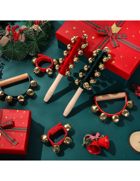 Campanas de Mano de Navidad Boao 6 Pcs con Mango de Madera Campanas de Mano de Navidad Boao 6 Pcs con Mango de Madera