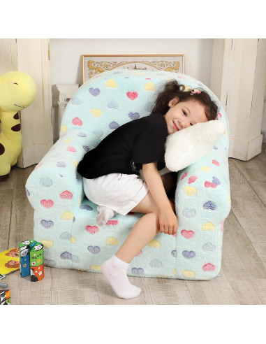 Sofá Infantil Azul Lago con Almohada Estrella - MOMCAYWEX