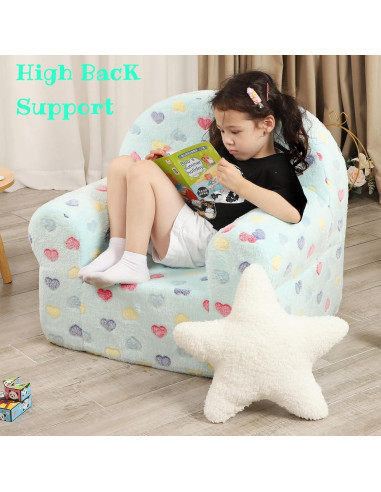 Sofá Infantil Azul Lago con Almohada Estrella - MOMCAYWEX