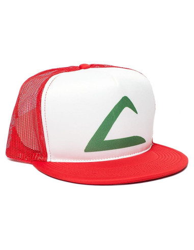 Gorra Trucker Unisex Adulto Pokémon Ash Ketchum Roja/Blanca