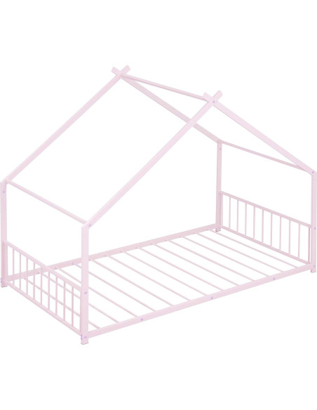 Cama Montessori Individual Bellemave Rosa Casa en el Suelo Cama Montessori Individual Bellemave Rosa Casa en el Suelo