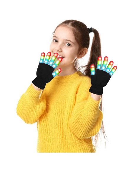 Guantes LED Brillantes Xinqiang para Niños y Adultos - Negro Guantes LED Brillantes Xinqiang para Niños y Adultos - Negro
