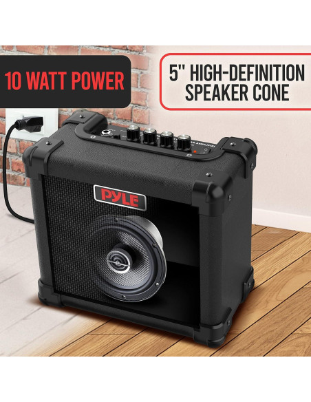 Amplificador de guitarra eléctrica Pyle 10W portátil con altavoz 5" Amplificador de guitarra eléctrica Pyle 10W portátil con altavoz 5"