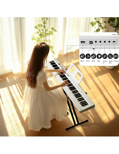 Piano Digital Portátil Imseigo GPP-106 88 Teclas Plegable Bluetooth