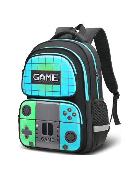 Mochila Escolar TFAUR Gamer 43.9 cm Verde y Azul Verdoso Mochila Escolar TFAUR Gamer 43.9 cm Verde y Azul Verdoso