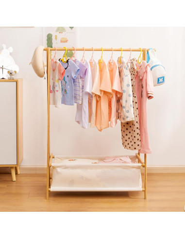 Perchero Infantil Plegable Cozivolife de Bambú 106 cm