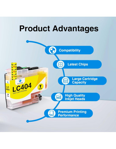 Cartuchos de tinta LC404 InkVibe para impresoras Brother - 4 Pack