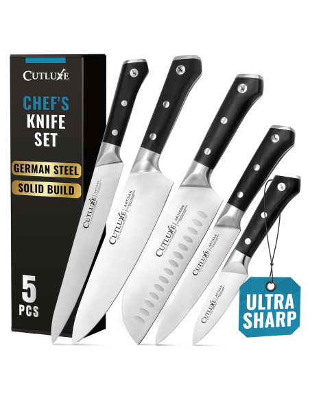 Set de cuchillos de cocina Cutluxe 5 piezas acero inoxidable Set de cuchillos de cocina Cutluxe 5 piezas acero inoxidable