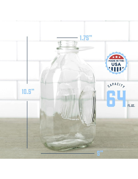 Botellas de Vidrio para Leche Kitchentoolz 1.81 kg - Paquete de 2 Botellas de Vidrio para Leche Kitchentoolz 1.81 kg - Paquete de 2