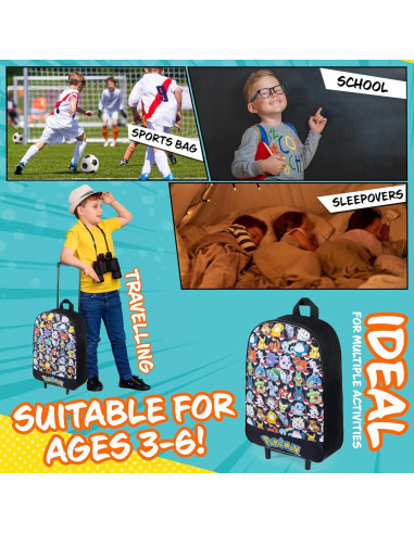 Maleta Plegable para Niños Pokemon 39cm 10.5L Negra