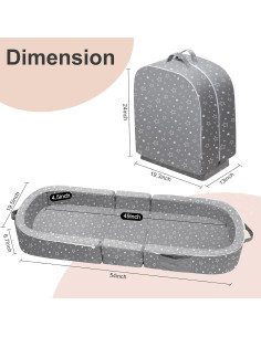 Cama de viaje plegable REAWUL para niños, 58.4x22.9cm, Gris 2