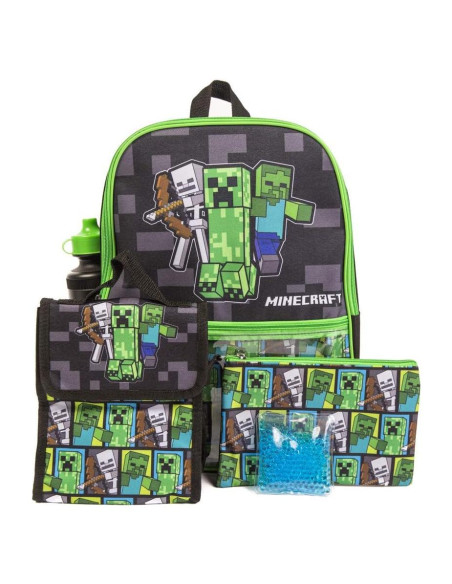 Conjunto Mochila Minecraft 5 Piezas 40.6 cm Unisex Conjunto Mochila Minecraft 5 Piezas 40.6 cm Unisex