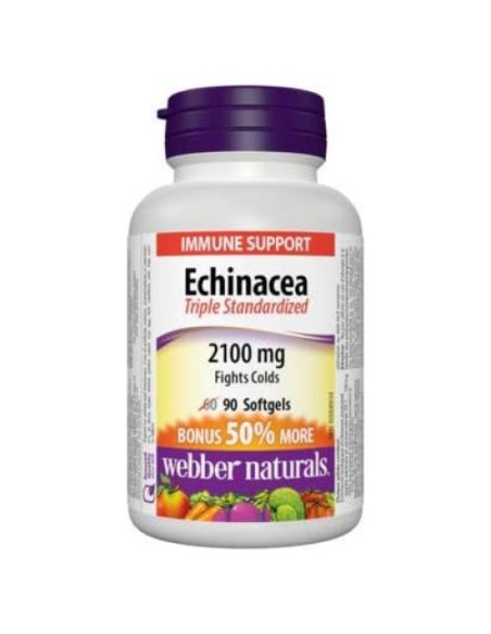 Extracto de Equinácea Webber Naturals 2100mg 90 Geles Blandos Extracto de Equinácea Webber Naturals 2100mg 90 Geles Blandos